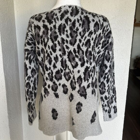 Workshop Leopard Animal Print Pullover Hi-low Sweater Sz M - Picture 2 of 6